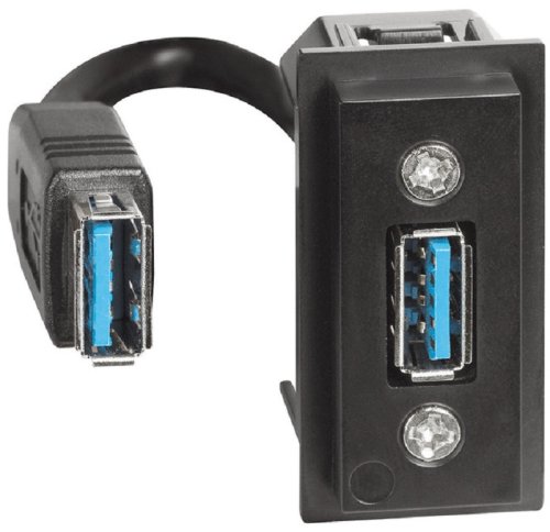 Розетка USB тип A модульная Legrand BTicino Living Now 1-м. 1 мод. 1500мА картинка